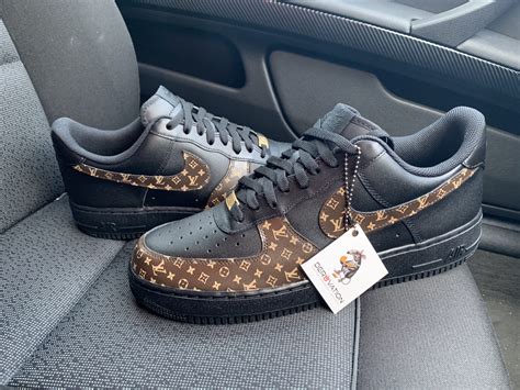 black lv custom af1|custom air force 1 sneakers.